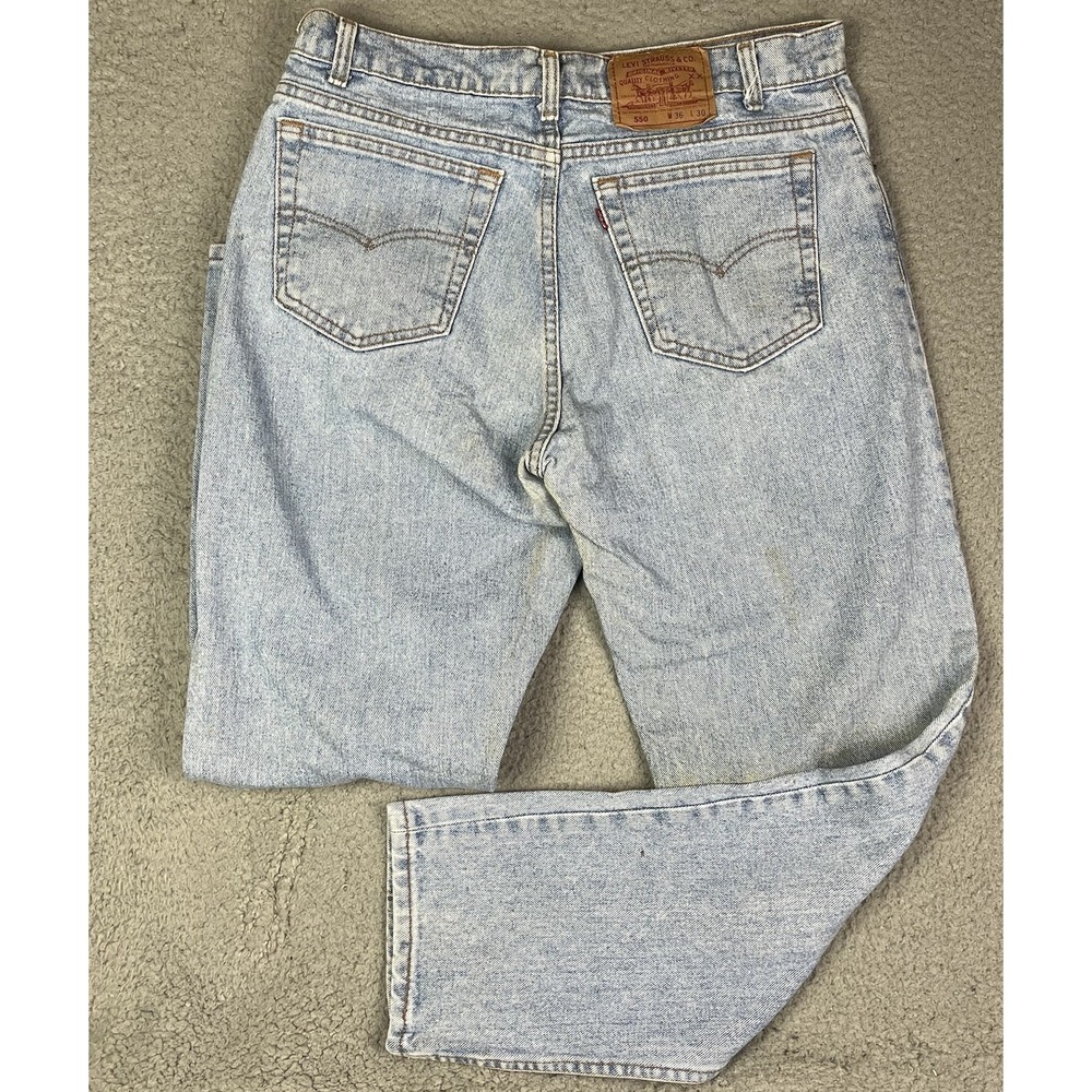 Vintage 90s Levi's 550xx Jeans Denim Men's 36x30 Light Wash USA Made Zip